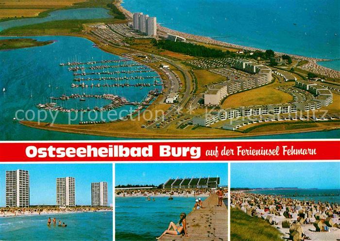 Burg Fehmarn Fliegeraufnahme Yachthafen Strand Hotels Seebruecke