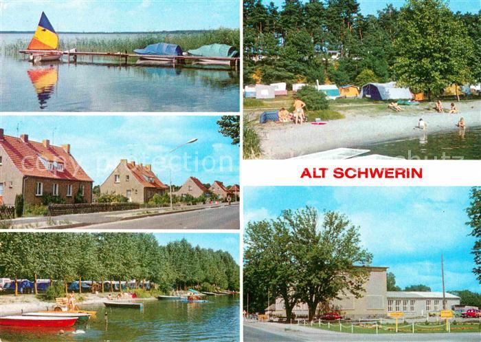 Alt Schwerin Plauer See Dorfstrasse Bootsanlegestelle Campingplatz