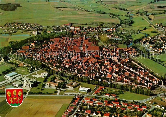 Dinkelsbuehl 1000jaehrige Stadt an der Romantischen Strasse Fliegeraufnahme