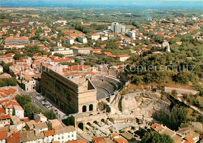 Orange Vaucluse Theatre antique Mur monumental Colline Saint Eutrope vue aerienn