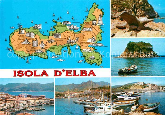 Isola d Elba Hafen Kueste Insel Landkarte