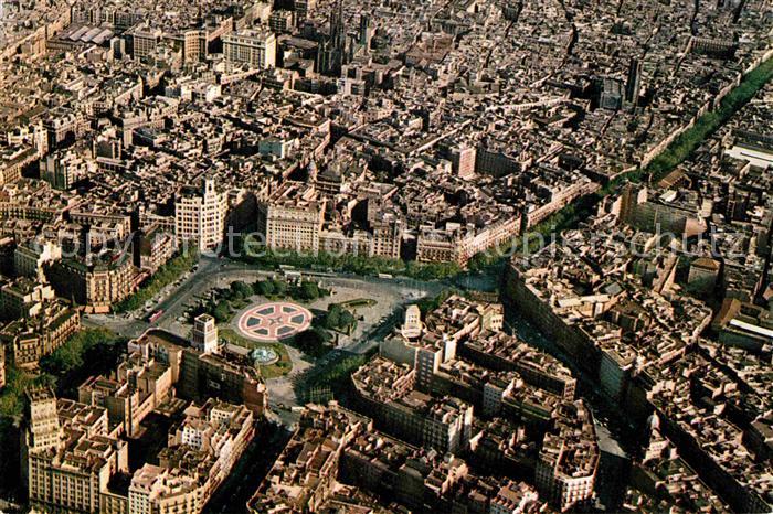 Barcelona Cataluna Plaza Cataluna y Ramblas vista aerea
