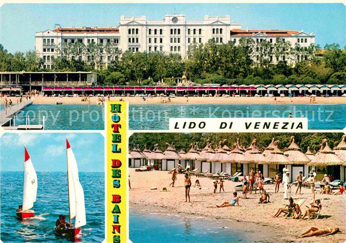 Lido di Venezia Hotel des Bains la spiaggia Strand Segelboot