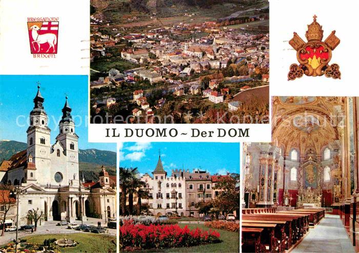 Bressanone Il duomo Dom Fliegeraufnahme Wappen Krone