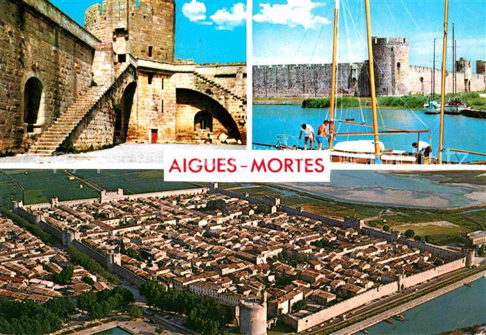 Aigues-Mortes Gard Stadtmauer Altstadt Fliegeraufnahme