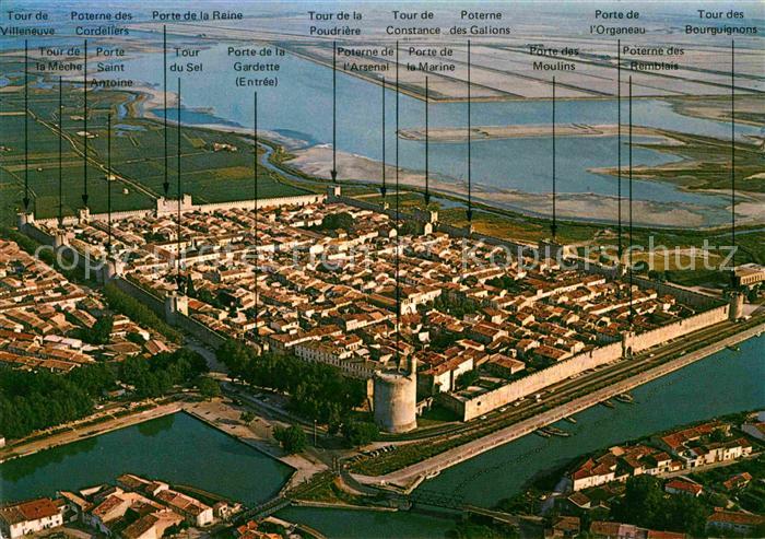 Aigues-Mortes Gard Altstadt Stadtmauer Fliegeraufnahme