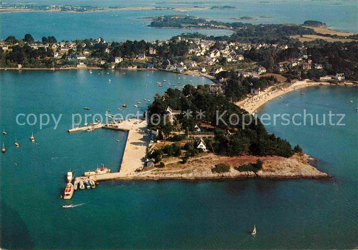 Ile-aux-Moines Golfe du Morbihan Port Plage du Dréhen vue aerienne