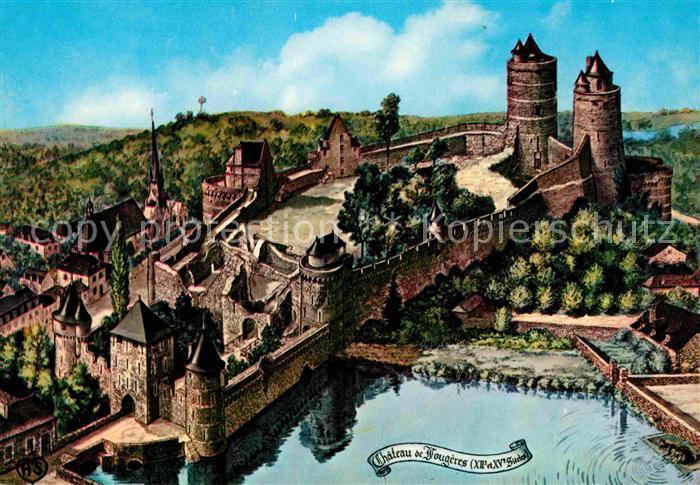 Fougeres Chateau le plus important d Europe Kuenstlerkarte