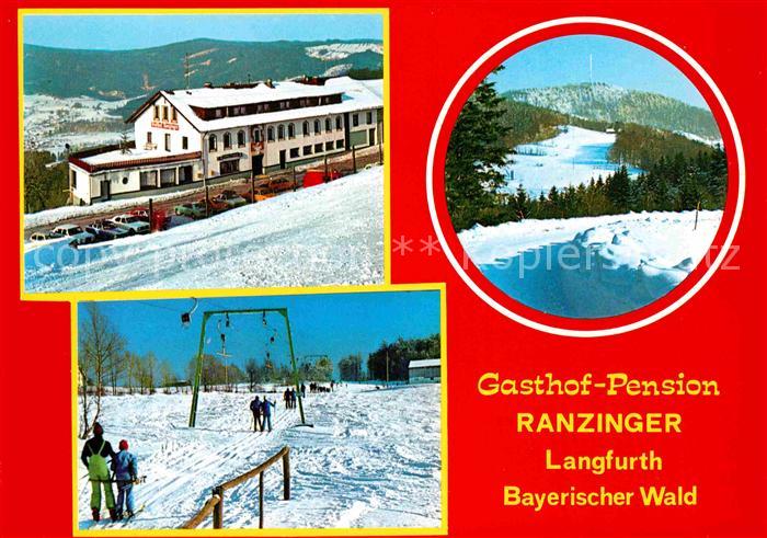 Langfurth Schoefweg Gasthof Pension Ranzinger Winterpanorama Bayerischer Wald Sk