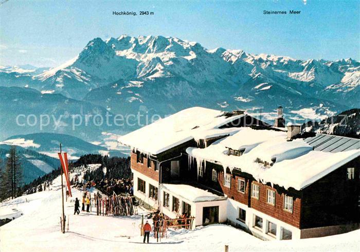 Werfenweng Sportalm Strussing Bergrestaurant Hochkoenig Steiners Meer Winterpano