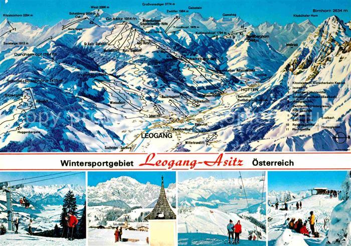 Leogang Wintersportgebiet uebersichtskarte Skigebiet Leogang Asitz