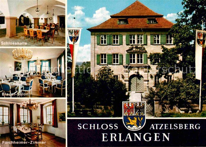ERLANGEN Bayern Schloss Atzelsberg Schlosshalle Blauer Salon Forchheimer Zimmer