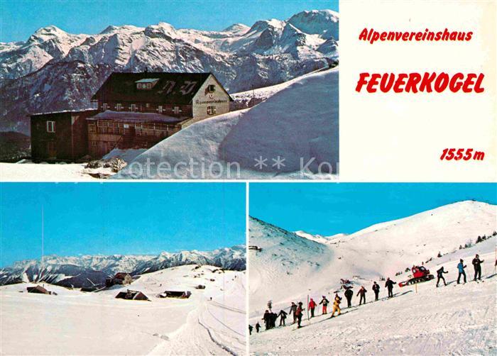 Ebensee Oberoesterreich Alpenvereinshaus Feuerkogel Wintersportplatz Alpen