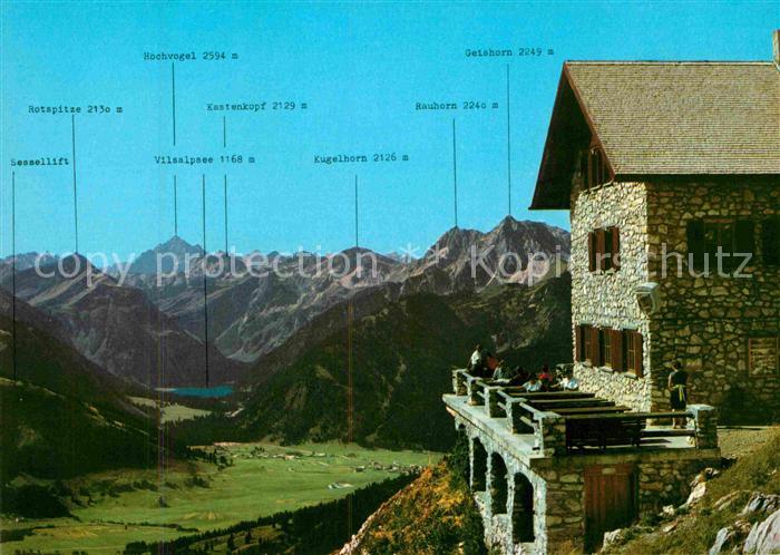 Graen Tirol Pfrontner Huette am Aggenstein Tannheimer Tal Alpenpanorama