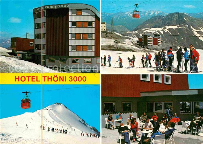 Stilfserjoch Passo dello Stelvio Berghotel Thoeni Skipiste Bergbahn Alpenpanoram