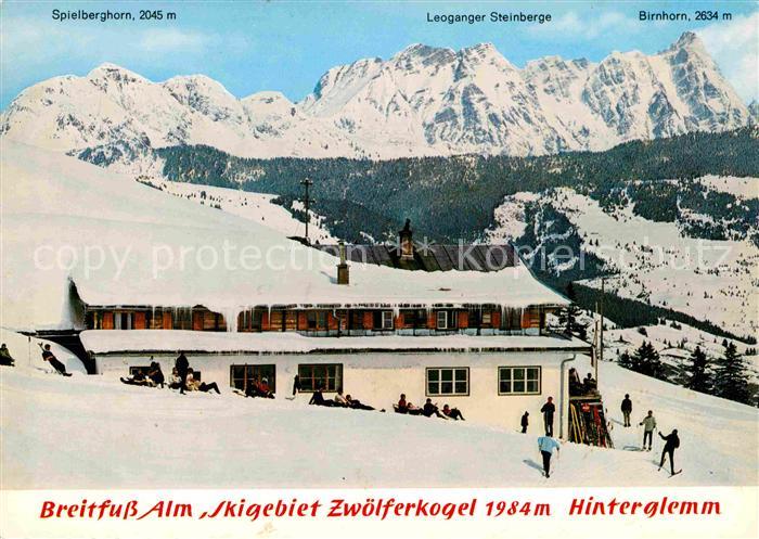 Hinterglemm Saalbach Breitfussalm Skigebiet Zwoelferkogel Wintersportplatz Alpen