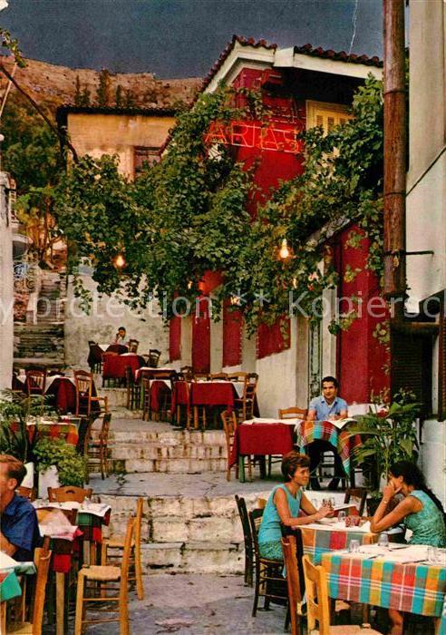Athen Griechenland Malerische Ecke der Placa Cafe Restaurant