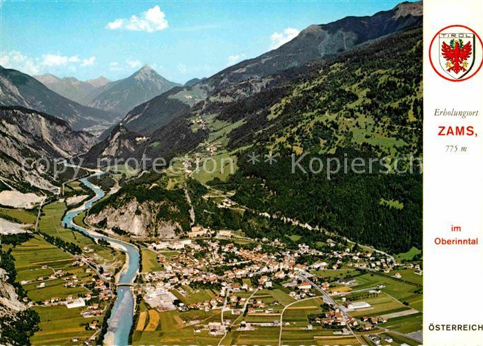 Zams mit Kronburg und Tschirgant Alpenpanorama Fliegeraufnahme