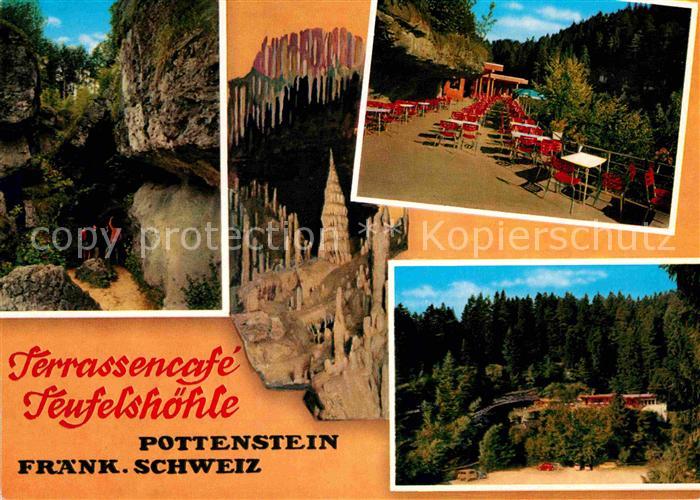 Pottenstein Oberfranken TerrassenCafe Teufelshoehle