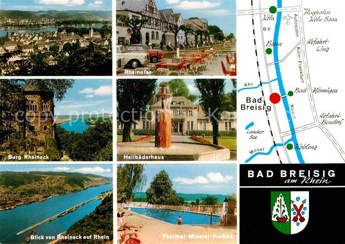 Bad Breisig Rheinufer Burg Rheineck Heilbaederhaus