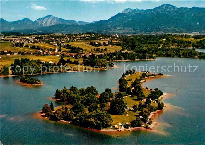 Seehausen Staffelsee Fliegeraufnahme mit Insel Buchau