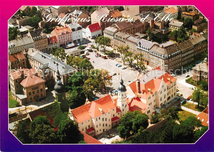 Riesa Sachsen Fliegeraufnahme mit Kirche