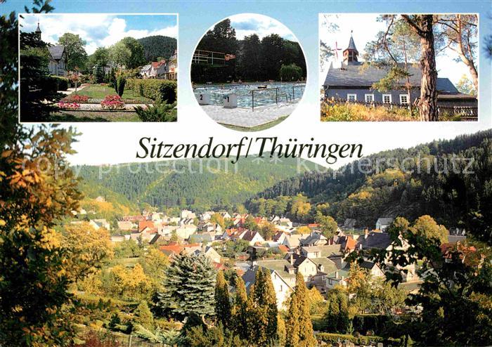 Sitzendorf Thueringen Gemeindepark Freibad Bergkirche