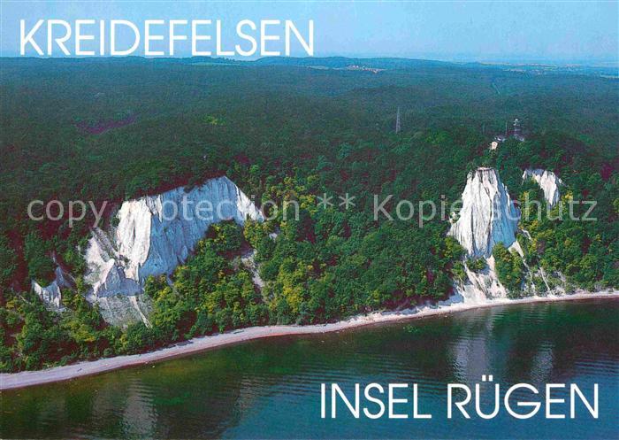 Insel Ruegen Fliegeraufnahme Kreidefelsen mit Koenigsstuhl