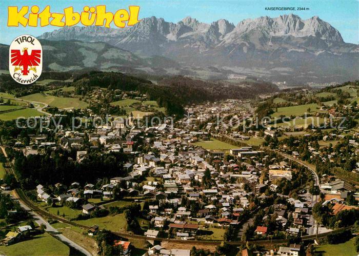 Kitzbuehel Tirol Fliegeraufnahme mit Kaisergebirge