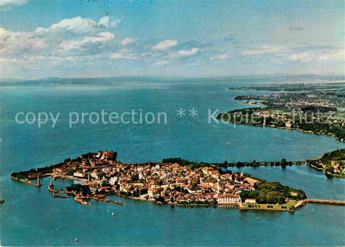 Lindau Bodensee Fliegeraufnahme mit Schachen Wasserburg Nonnehorn Langenargen