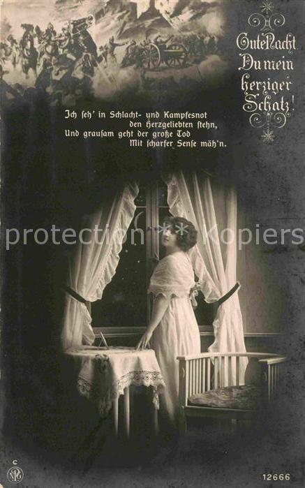 Foto NPG Nr. 12666 Poesie Krieg Gute Nach Du mein herziger Schatz