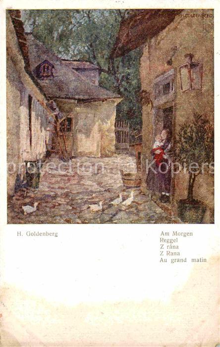 Kuenstlerkarte H. Goldenberg Am Morgen