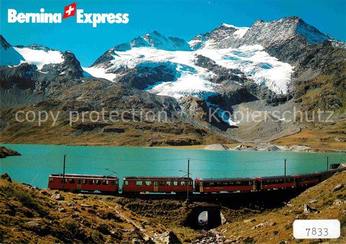 Eisenbahn Bernina-Express Bernina-Pass Lago Bianco Piz Cambrena