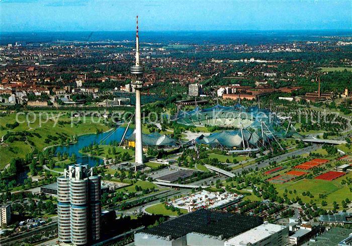 Olympia Muenchen Olympiagelaende BMW-Hochhaus Olympiaturm