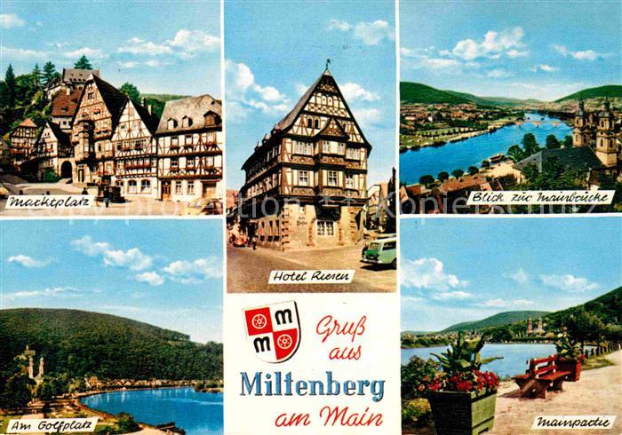 Miltenberg Main Marktplatz Hotel Riesen Mainbruecke Golfplatz Mainpartie