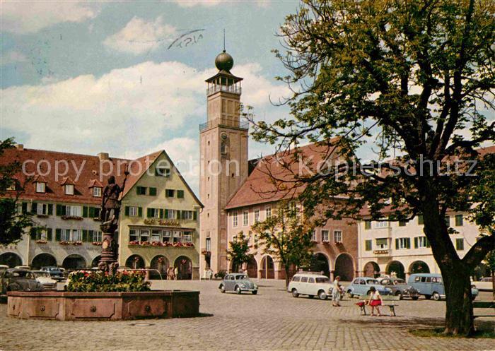 FREUDENSTADT BW Naturbrunnen mit Rathaus