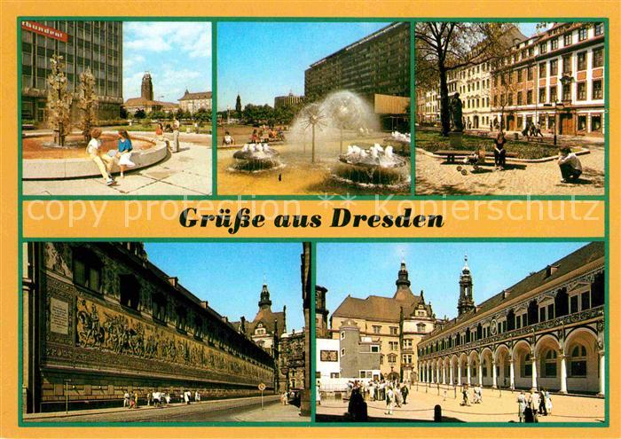 DRESDEN Elbe Glasbrunnen am Pirnaischen Platz Prager Str Strasse der Befreiung F