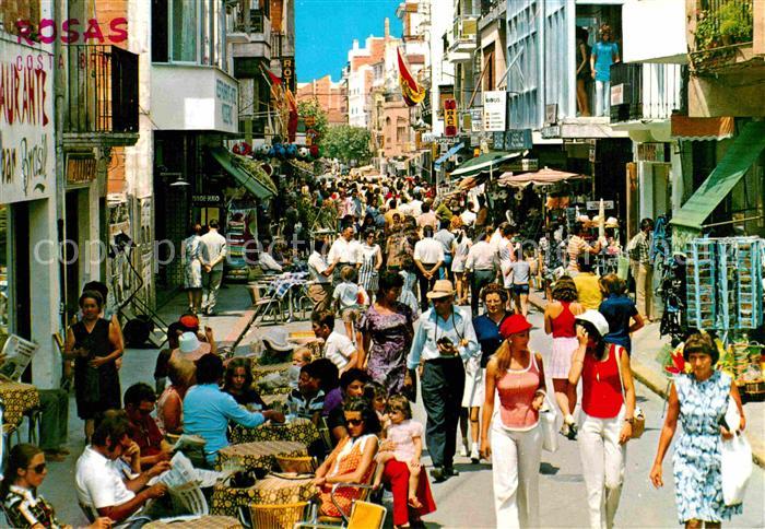 Rosas Costa Brava Cataluna Geschaeftsstrasse von San Telmo