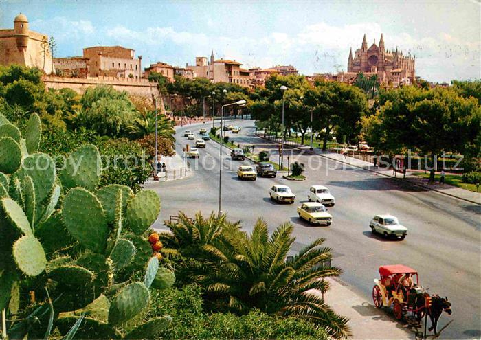 Palma de Mallorca Strassenpartie Schloss Pferdekutsche