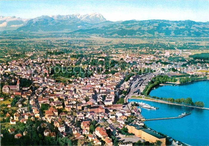 Bregenz Vorarlberg mit Saentis Fliegeraufnahme