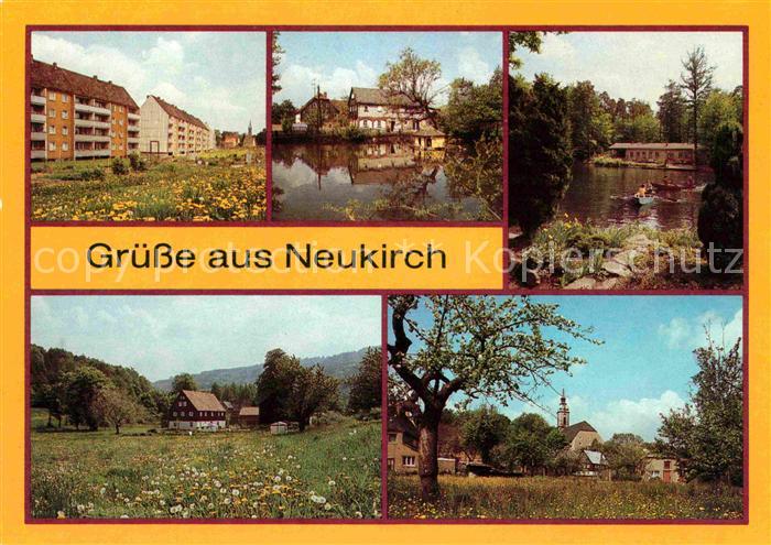 Neukirch Bischofswerda Neubauten Parkstr Teilansichten Gondelteich mit Valtental