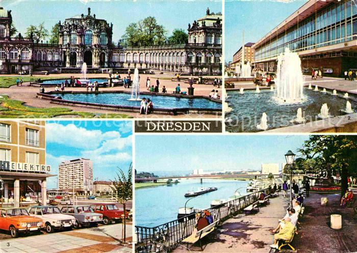 DRESDEN Elbe Zwinger Kulturpalast Pirnaischer Platz Bruehlsche Terrasse