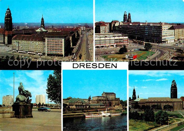 DRESDEN Elbe Ernst Thaelmann Platz HOG Am Zwinger Postplatz Rathaus HOG Italieni