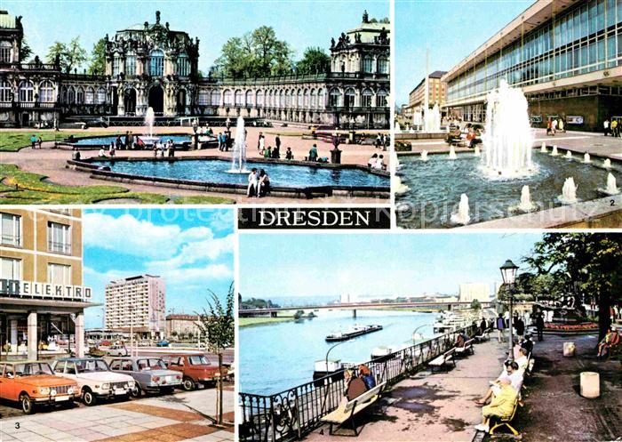 DRESDEN Elbe Zwinger Kulturpalast Pirnaischer Platz Bruehlsche Terrasse