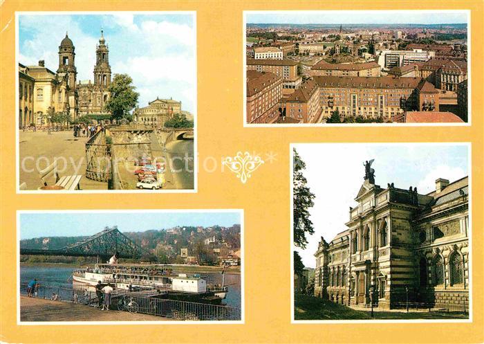 DRESDEN Elbe Albertinum Rathausblick Bruehlsche Terrasse Loschwitz Blaues Wunder