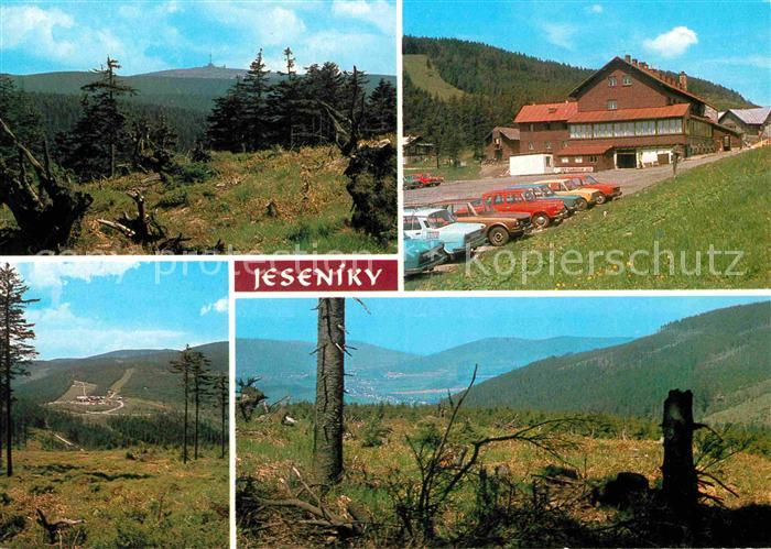 Jeseniky Praded z Velkeho klinu Chata nad Cervenohorskem sedle Cervenohorske Jes