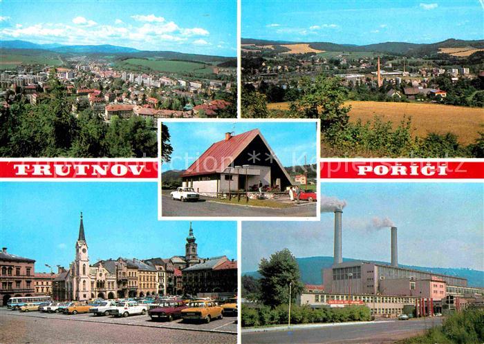 Trutnov Porici Panorama Namesti Klementa Gottwalda s radnici Dvoracka Elektrarny