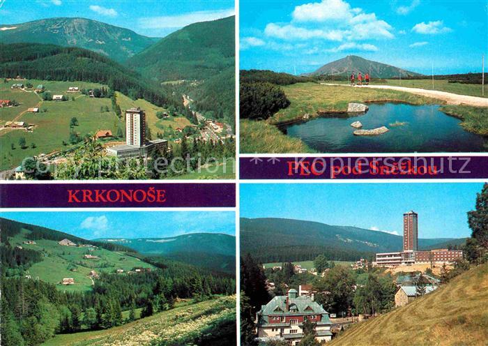 Pec pod Snezkou Velka Plan se Studnicnou a Ruzovou horou Snezka od zapadu Hnedy