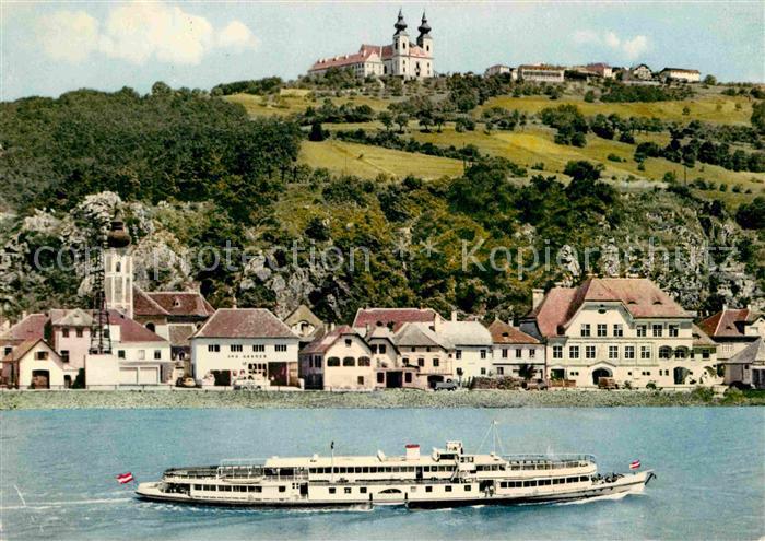 Marbach Donau mit Wallfahrtskirche Maria Taferl Donaudampfer