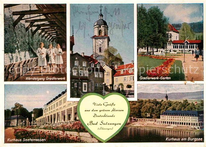 Bad Salzungen Gradierwerk Wandelgang Kirche Garten Kurhaus Seeterrassen Burgsee